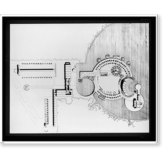Historic Print, [Floating Islands, Leesburg, Florida (project). Site plan], 18" x 24"