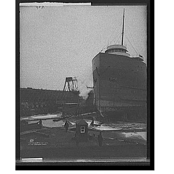 Historic Print, Floating dry dock, Great Lakes Engineering Works, 18" x 24"