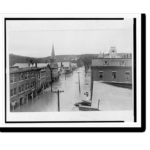 Historic Print, Flood scene looking down State St., Montpelier, Vt., Nov. 4, 1927, 16" x 20"