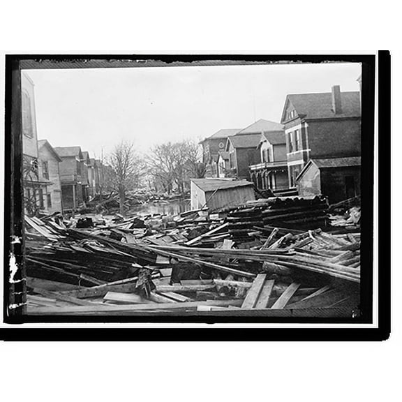 Historic Print, [Flood scenes, Dayton, Ohio?], 16" x 20"