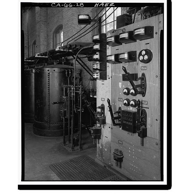 Historic Print, Folsom Powerhouse, Adjacent to American River, Folsom