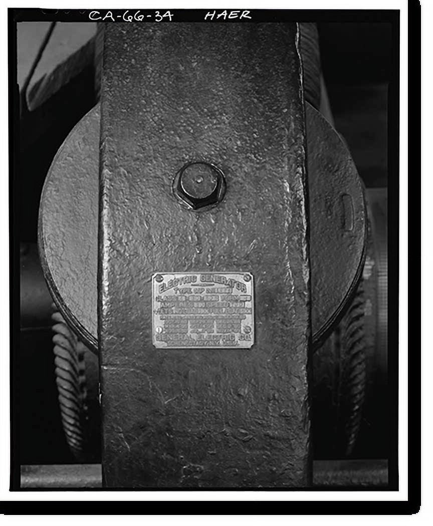 Historic Print, Folsom Powerhouse, Adjacent to American River, Folsom