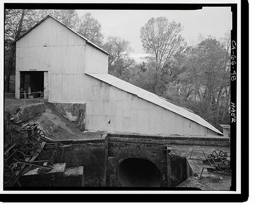 Historic Print, Folsom Powerhouse, Adjacent to American River, Folsom