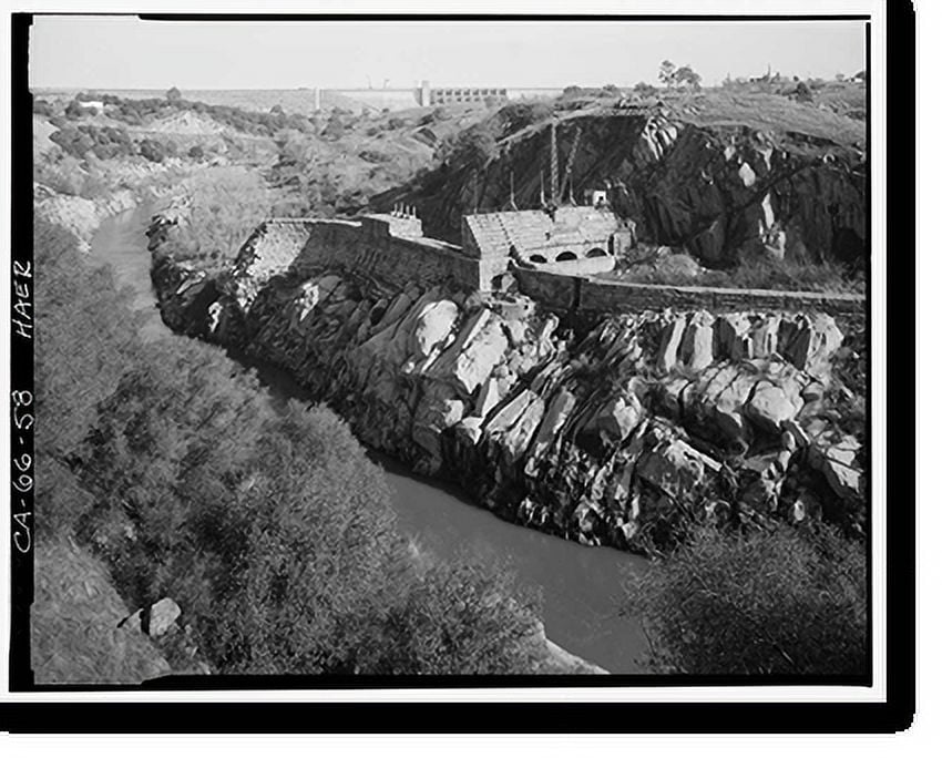 Historic Print, Folsom Powerhouse, Adjacent to American River, Folsom
