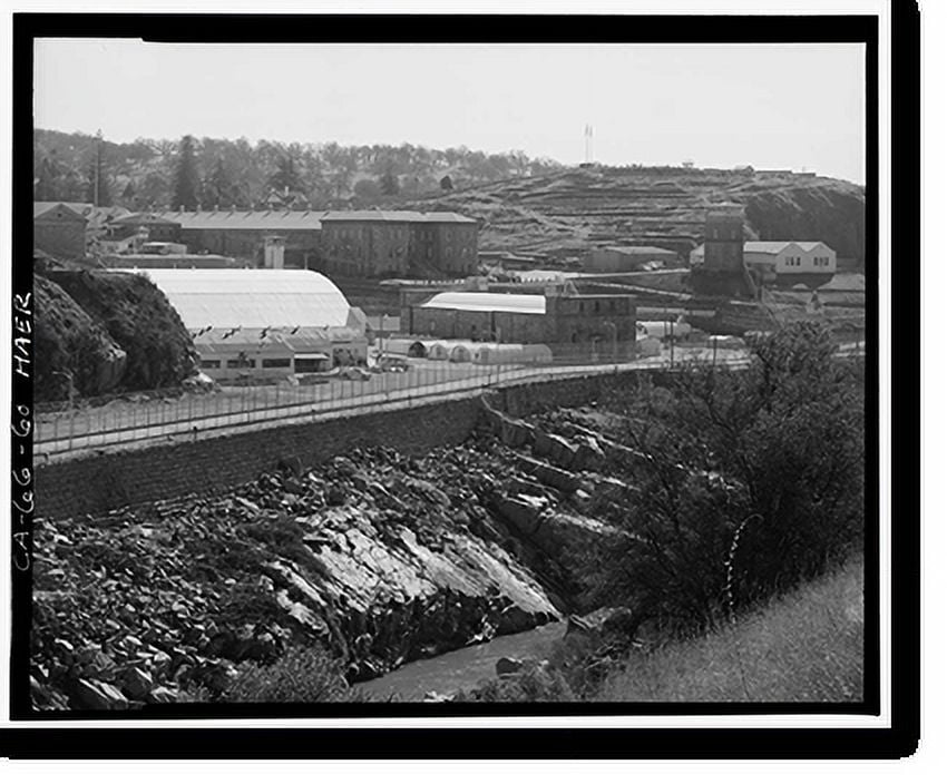Historic Print, Folsom Powerhouse, Adjacent to American River, Folsom