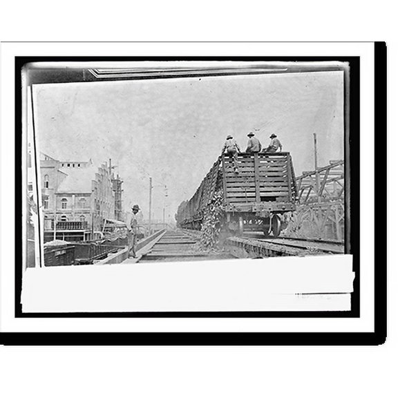 Historic Print, Food Adm. sugar, unloading beets from cars, Oxnard, [California], factory, 18" x 24"