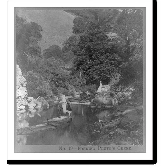 Historic Print, Fording Pluto's Creek, Geyser Springs, Sonoma Co., Cal..Andrew Price, photographer., 16" x 20"
