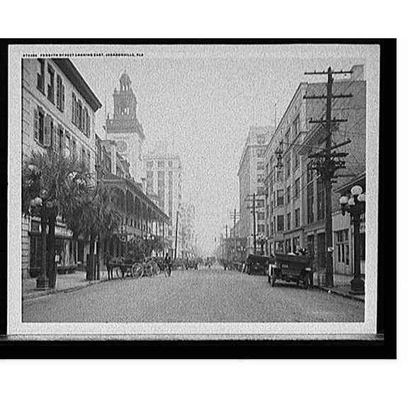Historic Print, Forsyth Street, looking east, Jacksonville, Fla., 16" x 20"