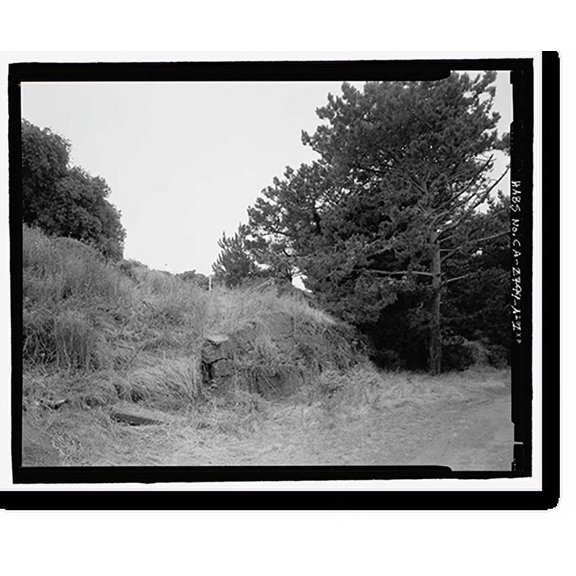 Historic Print, Fort Barry, Signal Corps Radar 296, Station 5, Transmitter Building Foundation, Point Bonita, Marin Headlands, Sausalito vicinity, Marin County, CA, 18" x 24"