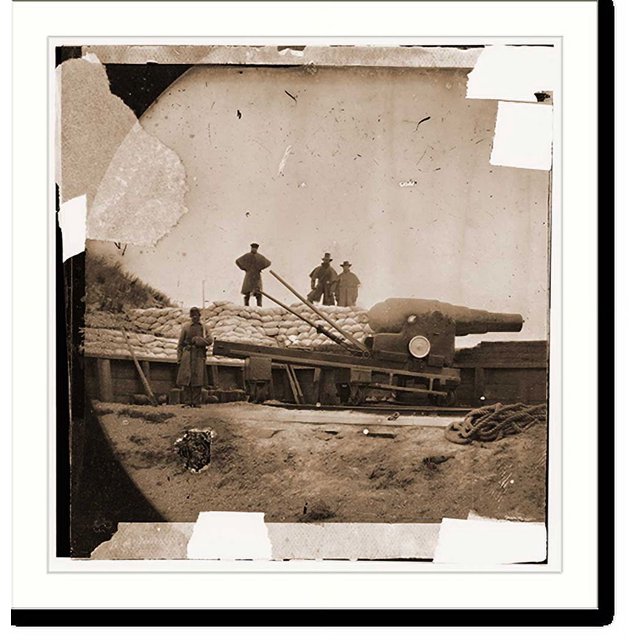 Historic Print, Fort Fisher North Carolina. Interior view. English