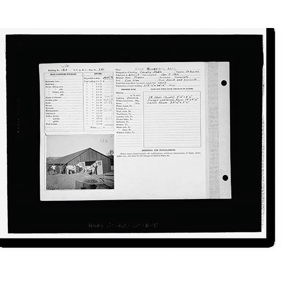 Historic Print, Fort Huachuca, Cavalry Stable, Clarkson Road, Sierra Vista vicinity, Cochise County, AZ - 22, 16" x 20"