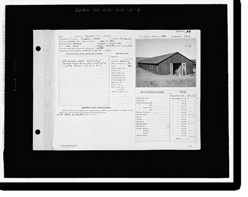 Historic Print, Fort Huachuca, Cavalry Stable, Clarkson Road, Sierra