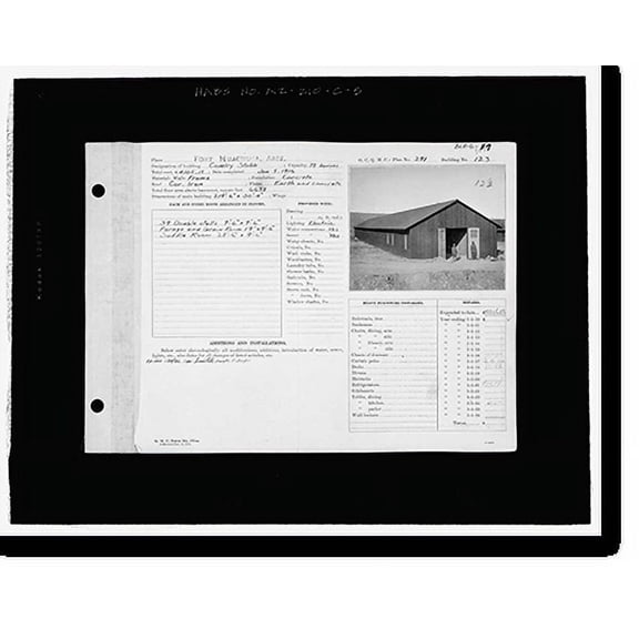 Historic Print, Fort Huachuca, Cavalry Stable, Clarkson Road, Sierra Vista vicinity, Cochise County, AZ - 27, 16" x 20"