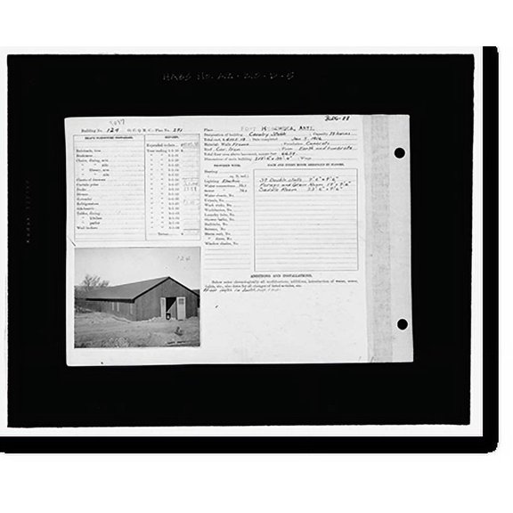 Historic Print, Fort Huachuca, Cavalry Stable, Clarkson Road, Sierra Vista vicinity, Cochise County, AZ - 32, 16" x 20"