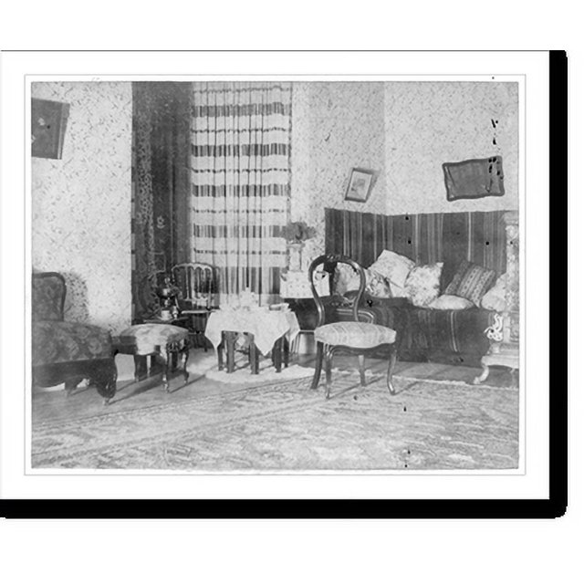 Historic Print, Fort Meade, South Dakota Back of parlor (flashlight