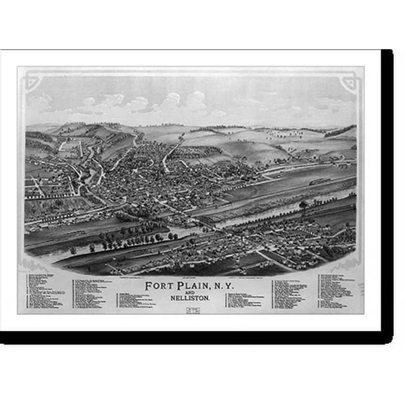 Historic Print, Fort Plain, N.Y., and Nelliston, 18" x 24"