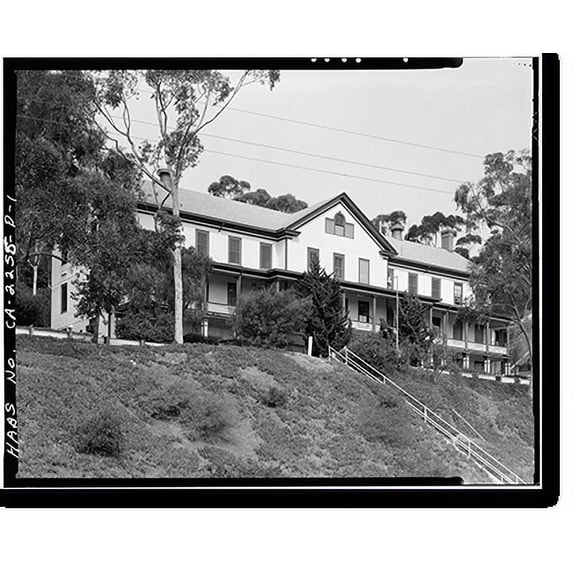 Historic Print, Fort Rosecrans, Barracks, Point Loma, San Diego, San Diego County, CA, 18" x 24"