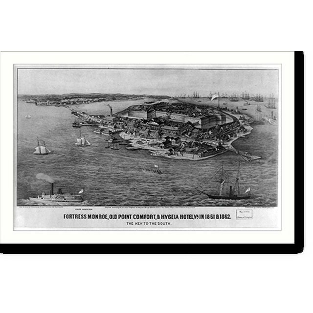 Historic Print, Fortress Monroe, Old Point Comfort, & Hygeia Hotel, Va