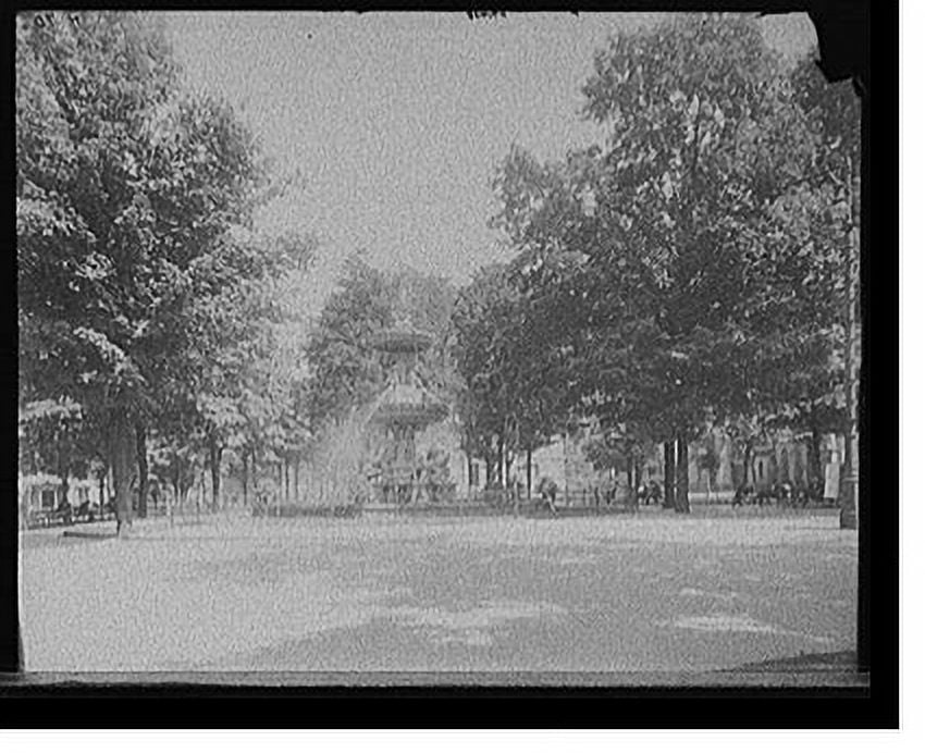 Historic Print, Fountain, Fulton St. Park [i.e. Fulton Park], Grand ...