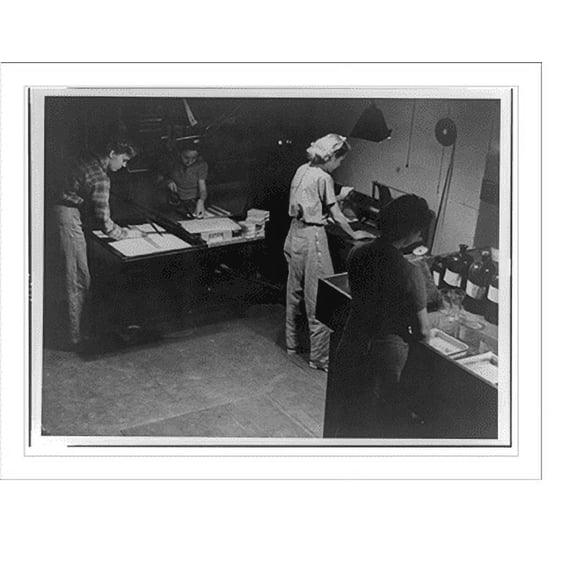 Historic Print, [Four National Youth Administration girls working in darkroom, Camp Roosevelt, Ocala, Fla.], 18" x 24"