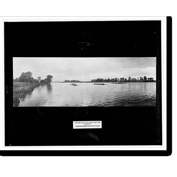 Historic Print, [Four eight-oared shells on Carnegie Lake, Princeton, N.J.], 16" x 20"