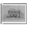 thumbnail image 1 of Historic Print, [Four-family apartment houses for Frank Lyon, Lyon Village, Arlington, Virginia. Single unit elevation], 18" x 24", 1 of 3
