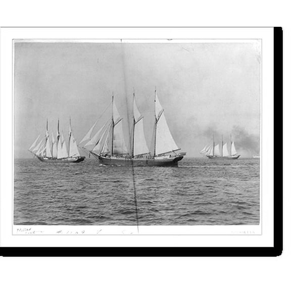Historic Print, Four [three] schooners, 18" x 24"