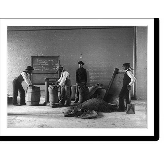 Historic Print, [Four young men mixing fertilizers, Hampton Institute, Hampton, Va.], 18" x 24"