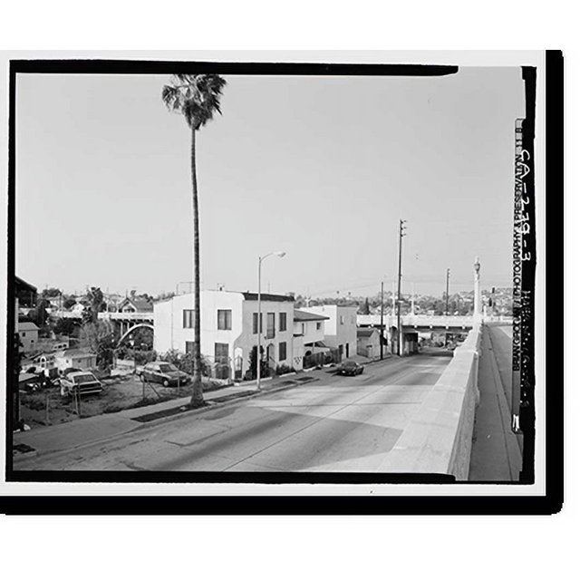 Historic Print, Fourth Street Bridge, Spanning Lorena Avenue, Los Angeles, Los Angeles County