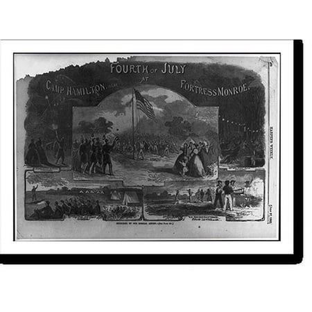 Historic Print, Fourth of July at Camp Hamilton, near Fortress Monroe, 16" x 20"