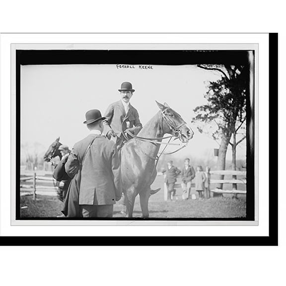 Historic Print, Foxhall Keene, on horseback, Cedarhurst Horse, 18" x 24"