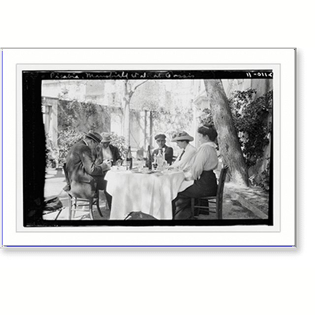 Historic Print, Francis Picabia and F.M. Mansfield with 2 women and a