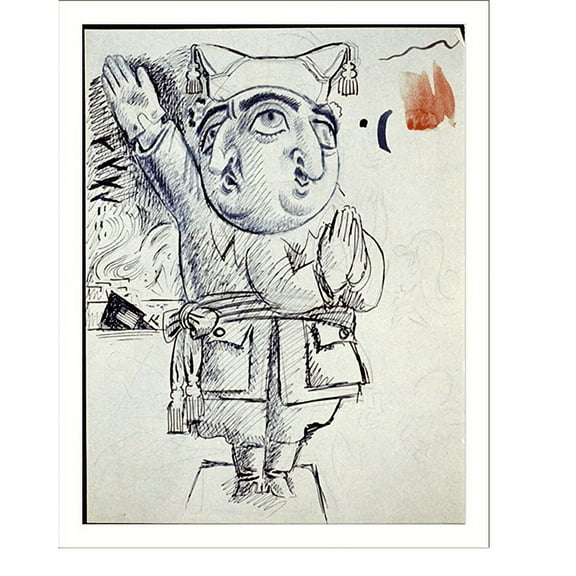 Historic Print, [Francisco Franco with two faces], 18" x 24"