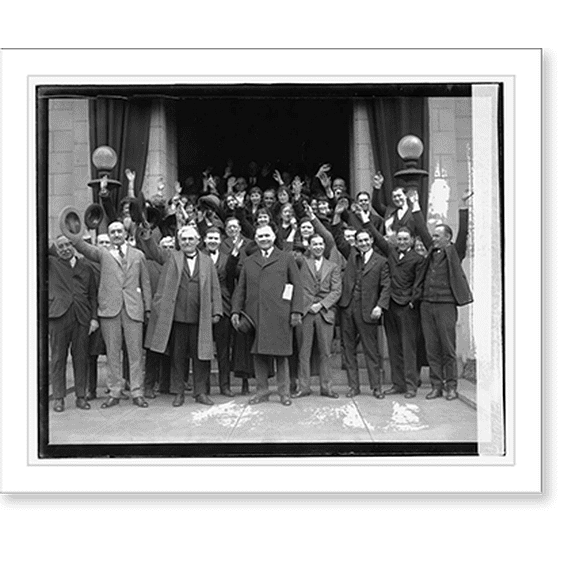 Historic Print, Frank Morrison & Wm. Green with employees at A.F. of L. bldg., 12/30/24, 18" x 24"