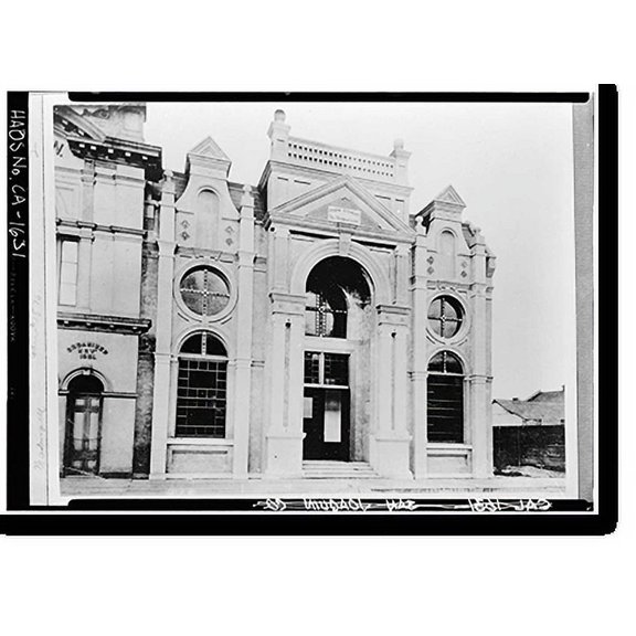 Historic Print, Frank Stewart Library, Market & Hunter Streets, Stockton, San Joaquin County, CA, 16" x 20"