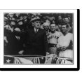 Historic Print, [Franklin Roosevelt ready to throw baseball from stands