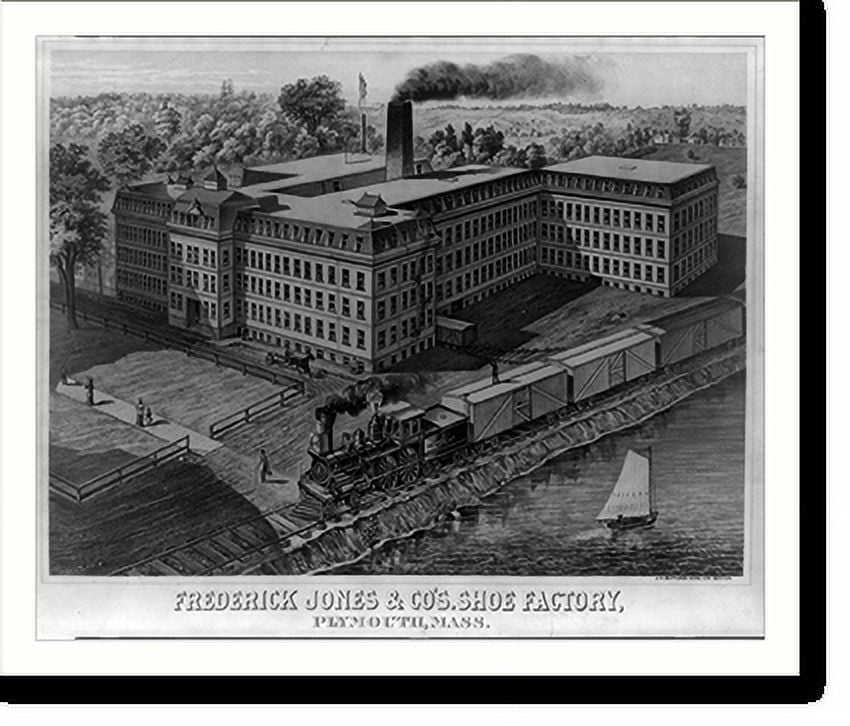 Historic Print, Frederick Jones & Co's. shoe factory, Plymouth, Mass