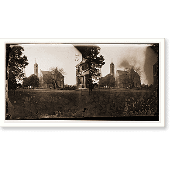 Historic Print, Fredericksburg Virginia. Court house, 16" x 20"