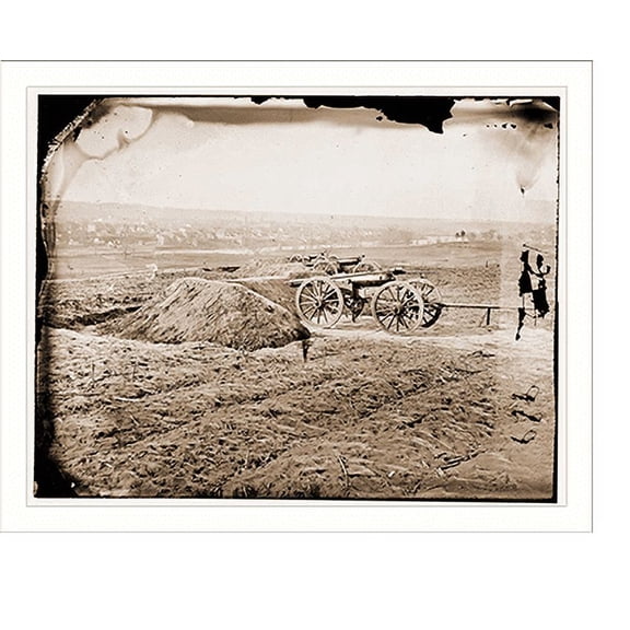 Historic Print, Fredericksburg Virginia. View of town from Tylers Battery, 16" x 20"