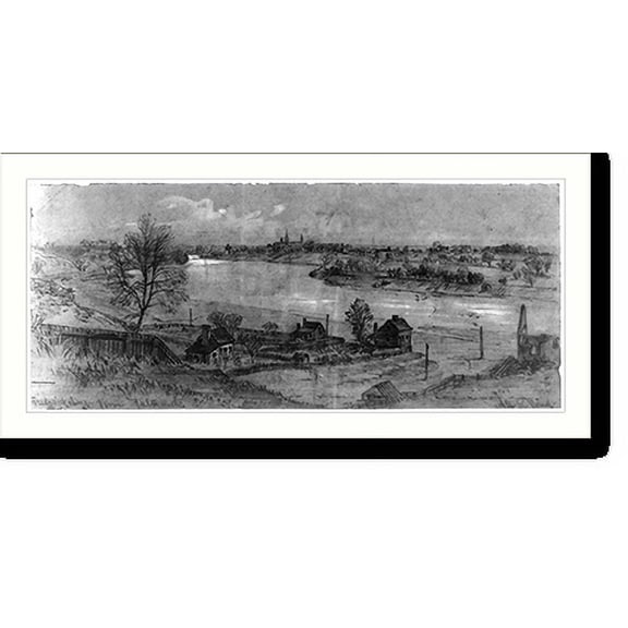 Historic Print, Fredericksburg from Falmouth, 18" x 24"