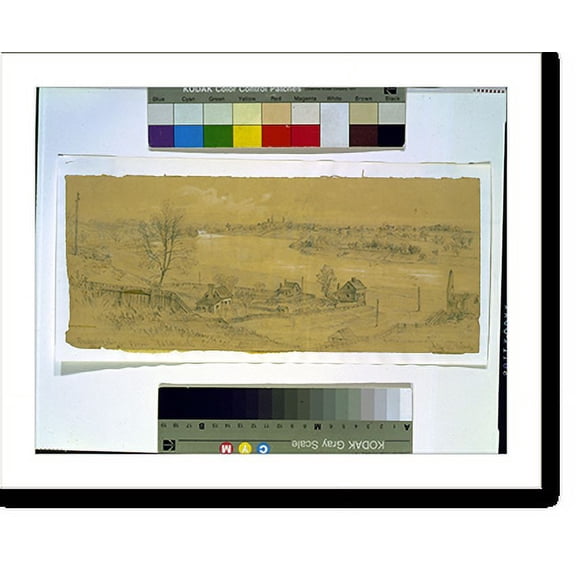 Historic Print, Fredericksburg from Falmouth - 2, 18" x 24"