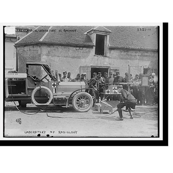 Historic Print, French Auto lab of Radiology, 16" x 20"