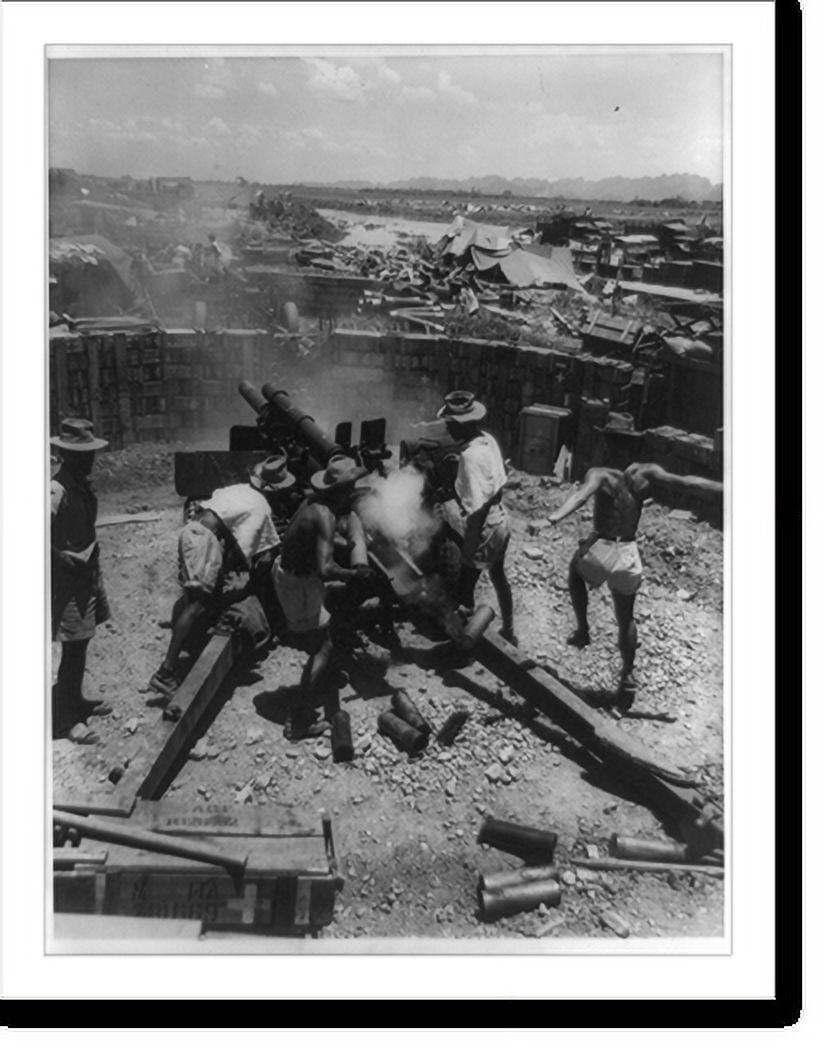 Historic Print, French fire on Reds in Delta area, 16" x 20"