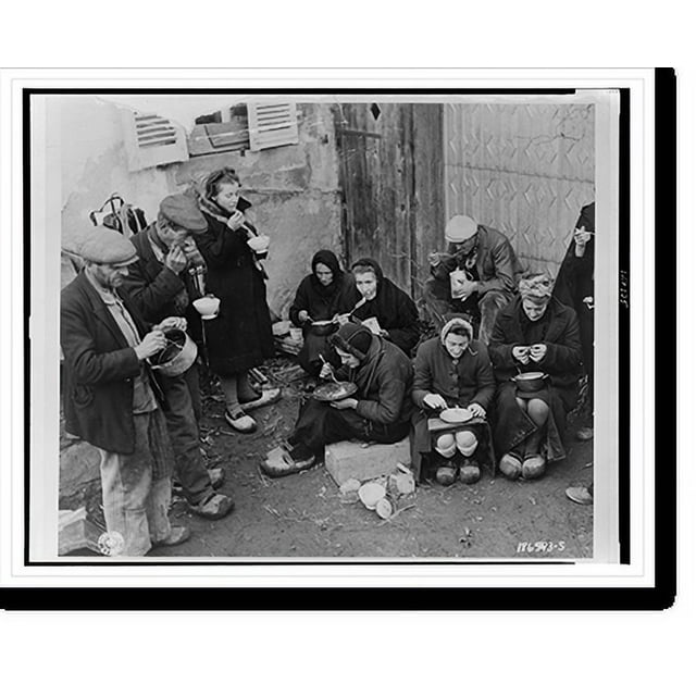 Historic Print, French refugees of the town of the Corcieux, France
