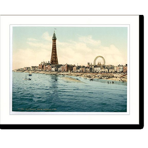 Historic Print, From Central Pier Blackpool England, 18" x 24"