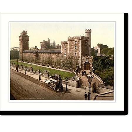 Historic Print, From the southeast Cardiff Castle Wales, 16" x 20"