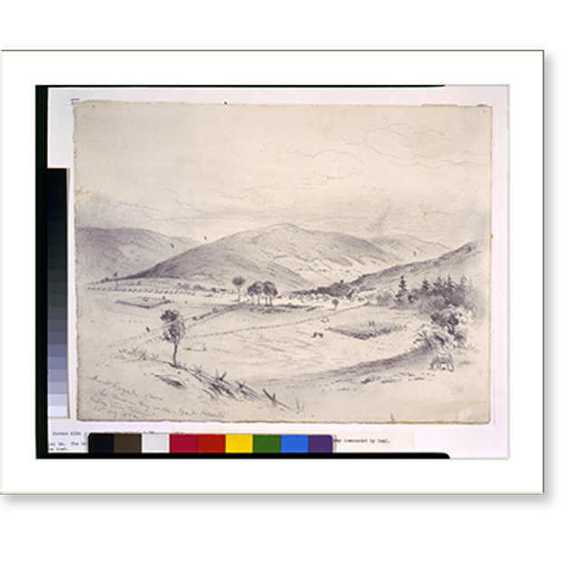 Historic Print, Front Royal Va.. The Union Army under Banks entering