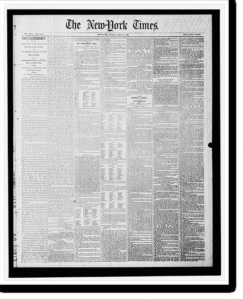 Historic Print, [Front page of The New York Times, Sunday, May 17, 1868