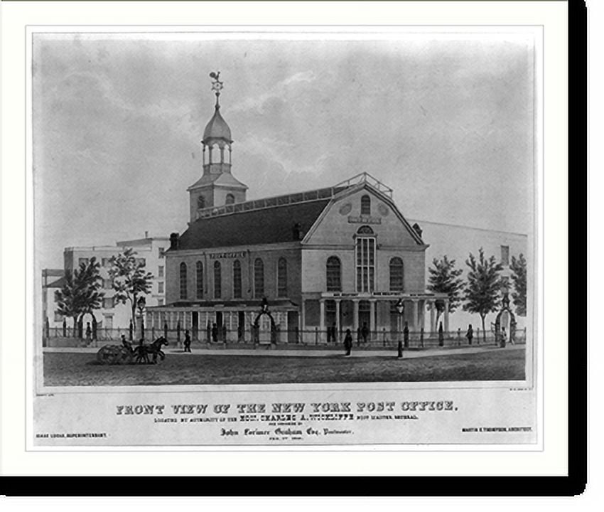 Historic Print, Front view of the New York Post office, located by