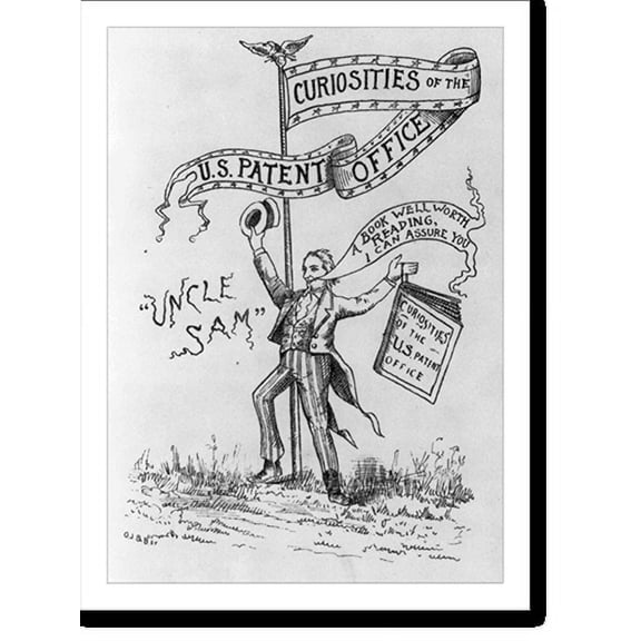 Historic Print, [Frontis. showing Uncle Sam holding the book and saying A book well worth reading, I can assure you"]", 16" x 20"